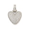 Brass Micro Pave Clear Cubic Zirconia Pendants, Cadmium Free & Nickel Free & Lead Free, Platinum, Letter V, 31x20.5x5mm, Hole: 3x6mm
