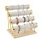 DICOSMETIC 4-Tier T Bar Bracelet Display Jewelry Display Stand Wooden Base Jewelry Holder Watch Display Tower for Jewelry Collectors Storage