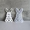 Easter Theme Rabbit with Word Pattern DIY Silicone Table Lamp Molds, Resin Casting Molds, for UV Resin, Epoxy Resin Craft Making, White, 148x91x6.5mm