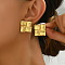 Geometric Spiral Square Earrings for Women, 201 Stainless Steel, Elegant and Versatile, Square, 22x22mm