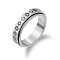 201 Stainless Steel Rotating Fidget Band Ring, Fidget Spinner Ring for Anxiety Stress Relief, Platinum, Flower, 5.7mm,US Size 8 1/2(18.5mm)