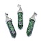 Natural & Dyed Ruby in Zoisite Pointed Pendants, with Alloy Findings, Bullet, Dyed, Platinum, 61x14.5x12.5mm, Hole: 3.5x
7.5mm