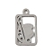 304 Stainless Steel Charms, Rectangle with Palette, Stainless Steel Color, 13x7.5x1mm, Hole: 1.2mm