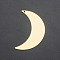 201 Stainless Steel Pendants, Laser Cut, Moon, Golden, 44x29x1mm, Hole: 1.6mm