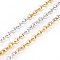 Two Tone 304 Stainless Steel Cable Chains, with Spool, Soldered, Golden & Stainless Steel Color, 2.5x2x1mm, 32.8 Feet(10m)/roll