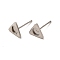 Non-Tarnish Triangle 304 Stainless Steel Studs Earrings, with 201 Stainless Steel Findings, Stainless Steel Color, Tray: 4mm, 7.5x8.5mm, Pin: 12x0.8mm