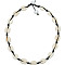 Natural Shell Braided Bead Necklaces, with Waxed Cords, Black, 17.72 inch(45cm)