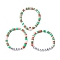 3Pcs 3 Styles Handmade Polymer Clay Beaded Stretch Bracelet Sets, Word Merry Christmas Acrylic Link Stackable Bracelets for Women, Mixed Color, Inner Diameter: 2 inch(5.2cm), 1pc/style