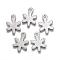 Tarnish Resistant 201 Stainless Steel Charms, Flower, Stainless Steel Color, 14x10x0.8mm, Hole: 1.5mm