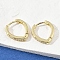 Teardrop Brass Micro Pave Cubic Zirconia Hoop Earrings, Long-Lasting Plated, Cadmium Free & Lead Free, Real 18K Gold Plated, 15.5x2.5x14mm