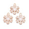Christmas Style Alloy Enamel Pendants, Cadmium Free & Lead Free, Light Gold, Snowflake, White, 22x18x1.5mm, Hole: 1.8mm