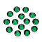 Glass Flat Back Rhinestone Cabochons, Back Plated, Faceted Half Round, Emerald, SS20, 4.6~4.8x2mm, about 1440pcs/bag