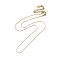 Ion Plating(IP) 304 Stainless Steel Boston Link Chain Necklace for Women, Real 14K Gold Plated, 16.02 inch(40.7cm)