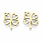 201 Stainless Steel Charms, Laser Cut, Clover, Golden, 14x12x1mm, Hole: 1.2mm