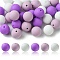 30Pcs 3 Colors Silicone Beads Round Rubber Bead 15MM Loose Spacer Beads for DIY Supplies Jewelry Keychain Making, Mixed Color, 15mm, 10pcs/color