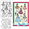 BENECREAT Vintage Girl Rubber Stamps and Cut Dies Set, Dress Handbag Umbrella Pattern Dies and Stamp Sets for DIY Scrapbooking Album Decorative