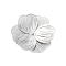 Brass Bead Caps, Flower, Cadmium Free & Nickel Free & Lead Free, Platinum, 25x4mm, Hole: 0.8mm