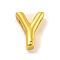Brass Pendants, Cadmium Free & Nickel Free & Lead Free, Real 18K Gold Plated, Letter Y, 8x6.5x3mm, Hole: 1.2mm
