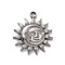 Non-Tarnish 304 Stainless Steel Pendants, Sun with Human Face and Moon, Stainless Steel Color, 29.5x25.5x3.5mm, Hole: 3mm