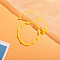 Cross Nylon Cord Braided Bead Bracelets, Rosary Cord Bracelets for Couple Friends, Yellow, 6-1/4~11-3/4 inch(16~30cm)
