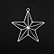 Non-Tarnish 201 Stainless Steel Pendants, Laser Cut, Geometry Star, Stainless Steel Color, 30.5x29.5x1mm, Hole: 1.6mm