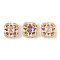 Brass Micro Pave Cubic Zirconia Beads, Square, Lead Free & Cadmium Free, Long-Lasting Plated, Golden, 8.5x8.5x6.5mm, Hole: 1.6mm