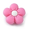 Silicone Beads, Flower, Hot Pink, 26x27x10mm, Hole: 2mm