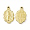 PVD Vacuum Plating 201 Stainless Steel Pendants, Religion, Oval Charms with Virgin Mary Pattern, Real 18K Gold Plated, 24.5x14x2mm, Hole: 1.9mm