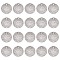 20Pcs 201 Stainless Steel Connector Charms, Textured, Flat Round, Stainless Steel Color, 30x1.5mm, Hole: 2mm