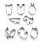 Non-Tarnish Stainless Steel Mixed Animal Shape Cookie Candy Food Cutters Molds, for DIY, Kitchen, Baking, Kids Birthday Party Supplies Favors, Stainless Steel Color, 84.5x54x20.5mm, 9pcs/Set