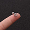 Brass Micro Pave Clear Cubic Zirconia Cartilage Earrings for Women, with Stainless Steel Pins, Stainless Steel Color, Heart, 6mm, Pin: 1.2mm
