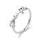 Non-Tarnish 304 Stainless Steel Word Adjustable Ring, Stainless Steel Color, Inner Diameter: 17mm