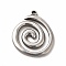 Non-Tarnish 304 Stainless Steel Pendants, Vortex, Stainless Steel Color, 23x19.5x2mm, Hole: 1.6mm