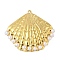 Plastic Imitation Pearl Pendants, Shell Shape, with 304 Stainless Steel, Golden, 45.5x49.5x5.5mm, Hole: 2.5mm
