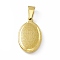 PVD Vacuum Plating 304 Stainless Steel Pendants, Oval Charms with Cross, Religion, Golden, 21x13x3.5mm, Hole: 7x4mm
