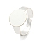 Brass Pad Ring Bases, Lead Free & Nickel Free and Cadmium Free, Adjustable, Silver Color Plated, Size: about 3~4.5mm wide, 18mm in inner diameter, Tray: 12mm in diameter.