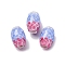 Two Tone Handmade Lampwork Beads, Oval with Scale Pattern, Lavender, 16.5~18.5x10.5~11.5mm, Hole: 2.5mm