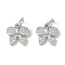 Brass Micro Pave Clear Cubic Zirconia Pendants, Cadmium Free & Nickel Free & Lead Free, Bowknot, with Jump Ring, Platinum, 10.5x10x2mm, Hole: 5.5mm