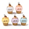 Opaque Resin Pendants, Cat Shape Ice Cream, with Platinum Iron Loops, Mixed Color, 28.5x19x17.5mm, Hole: 2mm