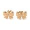 304 Stainless Steel Stud Earrings, for Women, PVD Vacuum Plating, Bowknot, Golden, 12.5x15.8mm