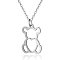 Non-Tarnish 201 Stainless Steel Pendant Necklaces, with Cable Chains, Bear, Stainless Steel Color, 15.7 inch(40cm), 1.5mm, Bear: 18x14x1mm