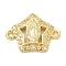 Rack Plating Brass Micro Pave Clear Cubic Zirconia Star with Virgin Mary Connector Charms, Long-Lasting Plated, Lead Free & Cadmium Free, Real 18K Gold Plated, 13x18x3mm, Hole: 1.6mm