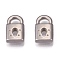 Tarnish Resistant 304 Stainless Steel Pendant, Padlock, Stainless Steel Color, 13x8x3mm, Hole: 3x4mm