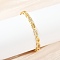 Brass Micro Pave Clear Cubic Zirconia Oval Link Chain Bracelets for Women, Rack Plating, Long-Lasting Plated, Lead Free & Cadmium Free, Real 18K Gold Plated, 7 inch(17.8cm)