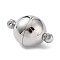 Tarnish Resistant 304 Stainless Steel Magnetic Clasps with Loops, Manual Polishing, Round, Stainless Steel Color, 15x10mm, Hole: 1.2mm
