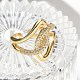 Регулируемые манжетные кольца с микропаве из кубического циркония из латуни RJEW-C130-02G-2