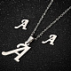 201 комплект из ожерелий и серег-гвоздиков из нержавеющей стали WG00841-47-1