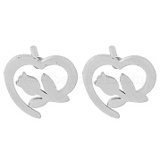 Серьги-гвоздики из нержавеющей стали 304 EJEW-M242-02A-P