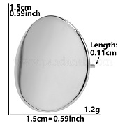Плоские круглые серьги-гвоздики из нержавеющей стали 304 BW0286-3