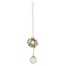 Glass Flower Hanging Suncatchers, Round Tassel for Window Garden Decorations, Dark Gray, 275~280mm